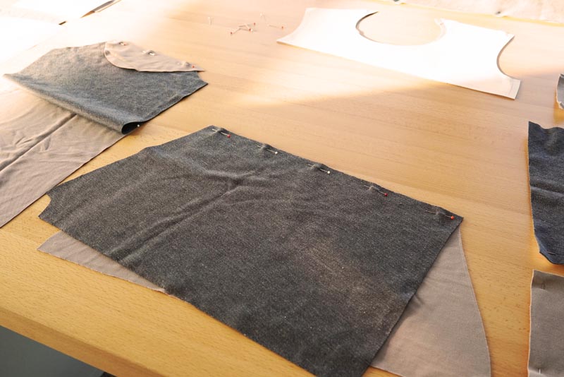 Jak ušít mikinové šaty (mikinu) - kompletace členěných dílů (přední díl)