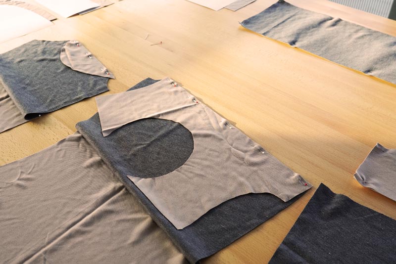 Jak ušít mikinové šaty (mikinu) - kompletace členěných dílů (přední díl)