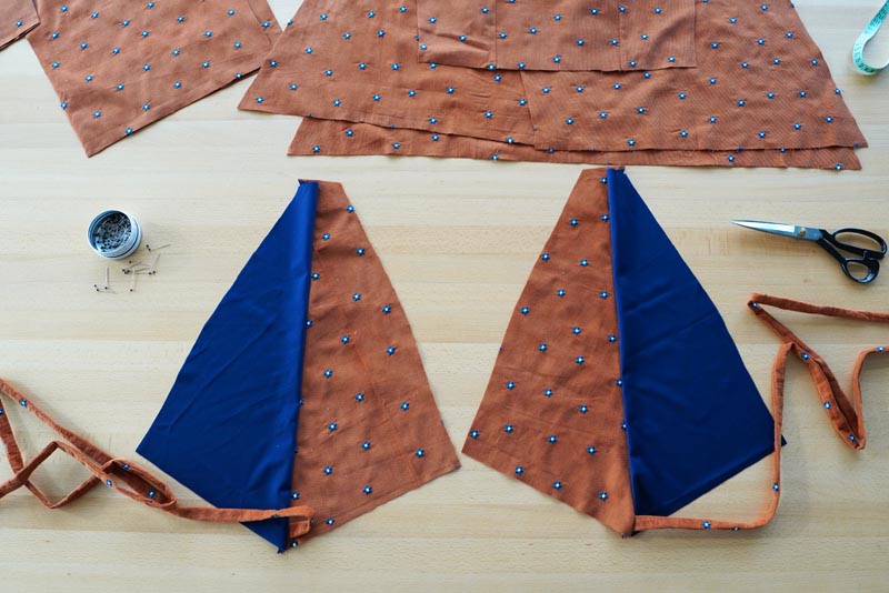 Jak ušít dámské zavinovací šaty - zdvojený přední díl živůtku