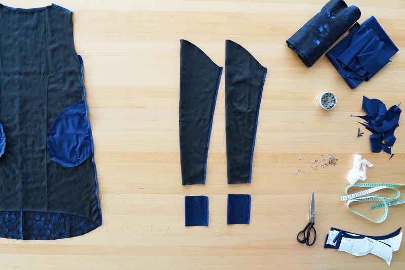 Návod a střih na jednoduché volnější podzimní / zimní šaty - rukávy