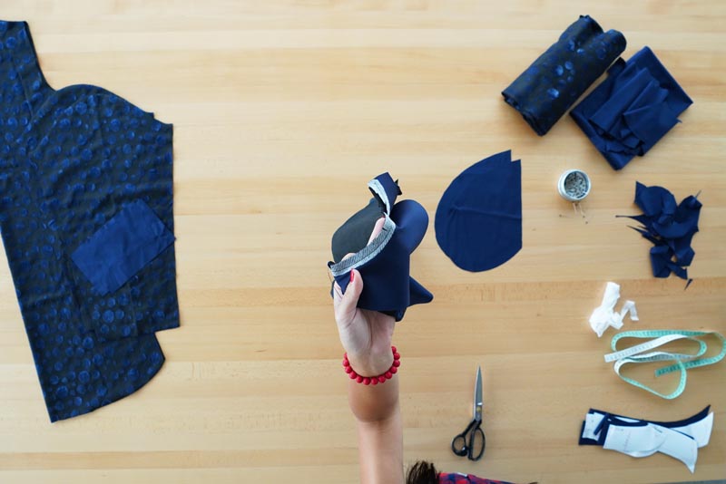 Návod a střih na jednoduché volnější podzimní / zimní šaty - šití kapsy