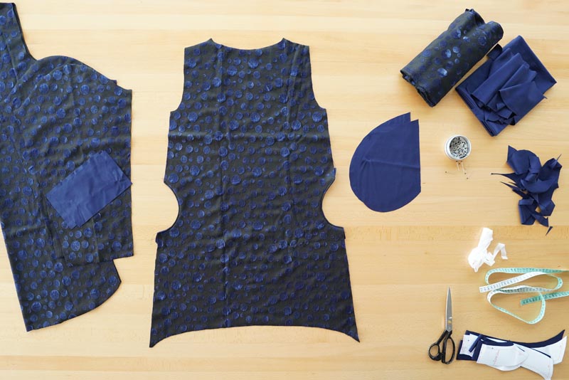 Návod a střih na jednoduché volnější podzimní / zimní šaty - šití kapsy