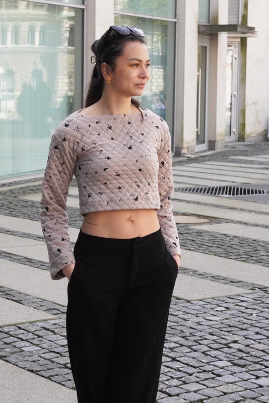 Střih - dámská mikina se spadlými rameny