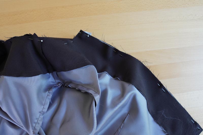 Jak ušít dámské sako s podšívkou - kompletace vrchových a podšívkových dílů