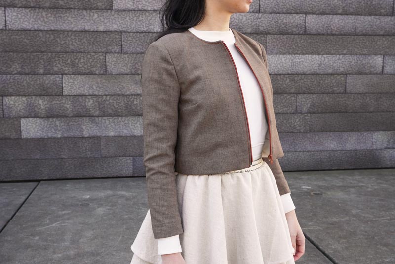 střih na dámské sako s podšívkou