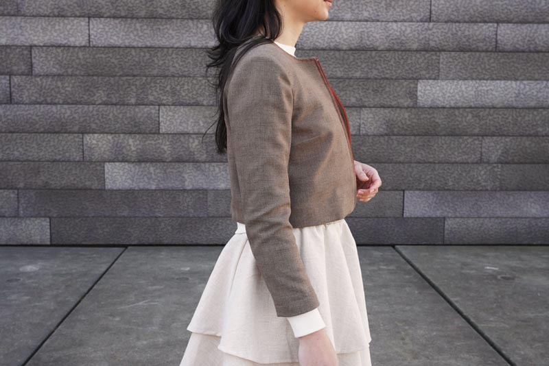 střih na dámské sako s podšívkou