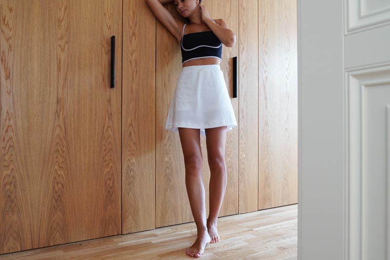 Střih na dámskou šortkovou sukni (sukni s všitými kraťasy)