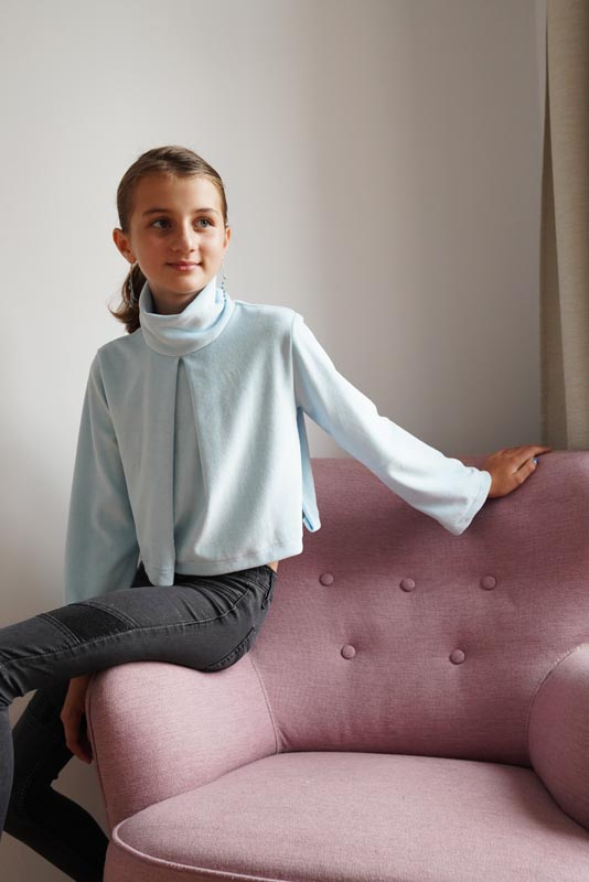 Dětská crop mikina - návod a střih na šití