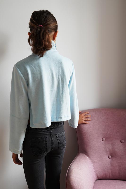 Dětská crop mikina - návod a střih na šití