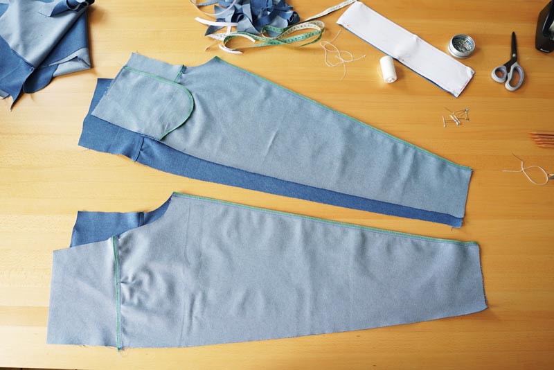 Dětský a dámský střih na kalhot + podrobný návod na šití balónových kalhot zdarma - krokové švy