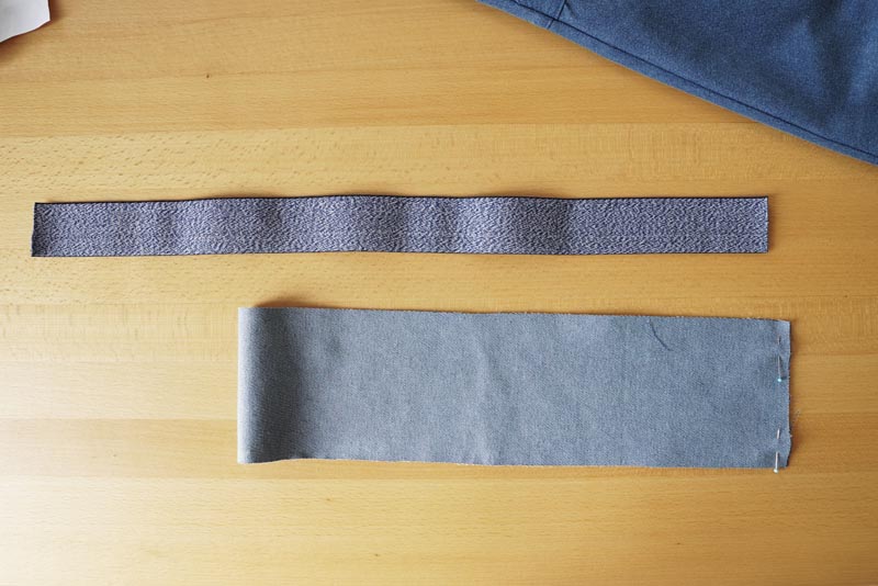 Návod na šití kalhot s pružným pasem a nařasením (+ dětský a dámský střih) - dokončení pásku