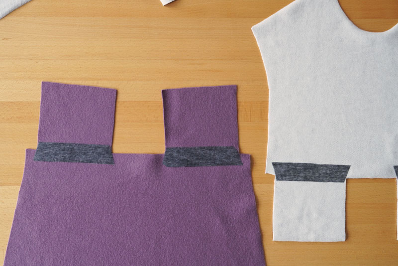 Podrobný návod jak ušít pohodlné dámské mikinové šaty - střihová příprava - vyztužení