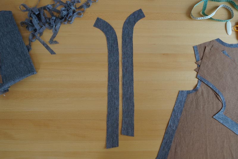 Střih na dámskou variabilní vestu - podžehlení