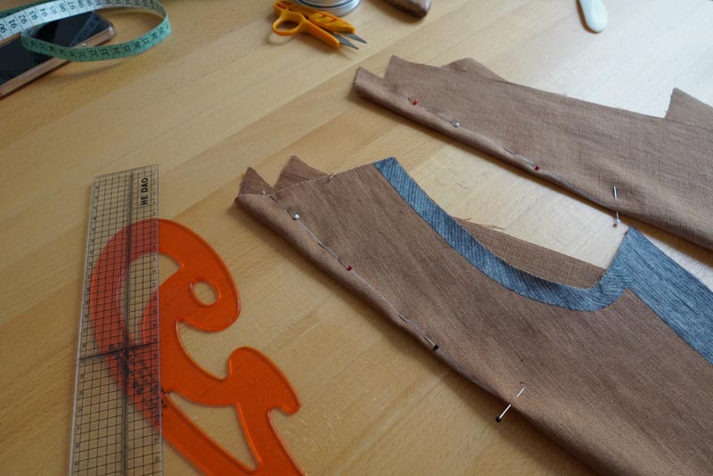 Střih na dámskou variabilní vestu - prsní záševky