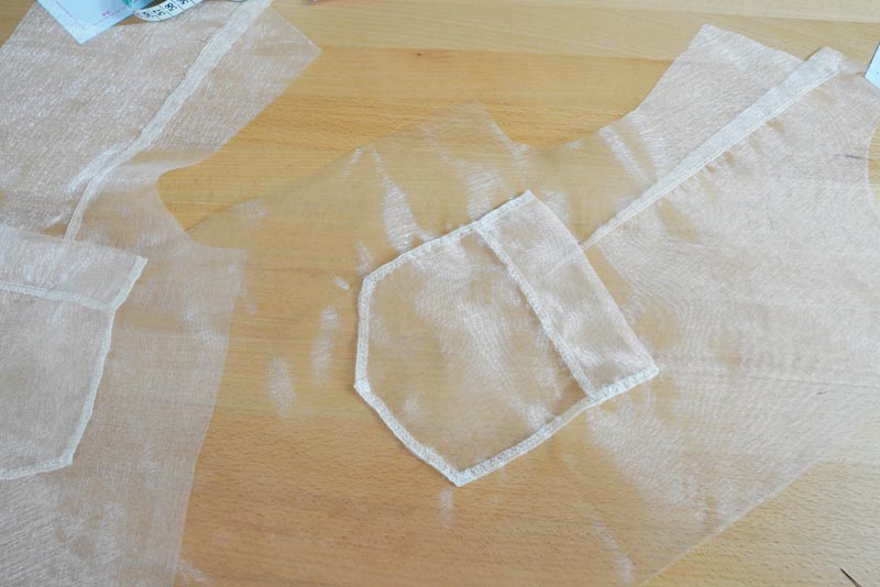 Střih na dámskou košili s klasickým límcem a krátkým rukávem + návod jak ušít košili - našití kapes