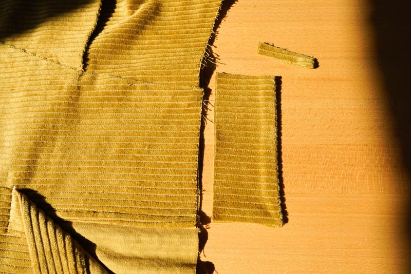 Jak se šije dámská manšestrová sukně (příprava pásku - pasového límce)