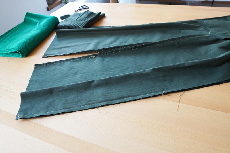 Střih a návod na šití dámských manšestrových kalhot - krokové a boční švy, sedový šev