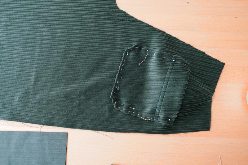 Jak ušít manšestrové kalhoty - šití kapes