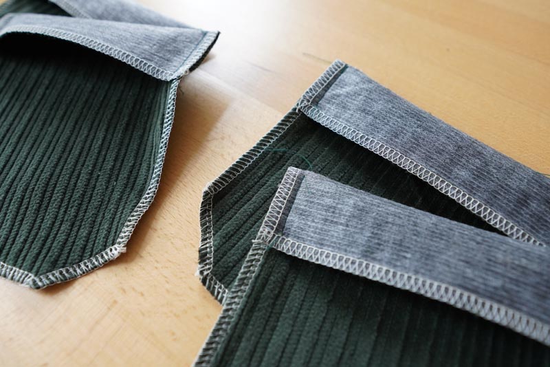 Jak ušít manšestrové kalhoty - zadní nakládané kapsy