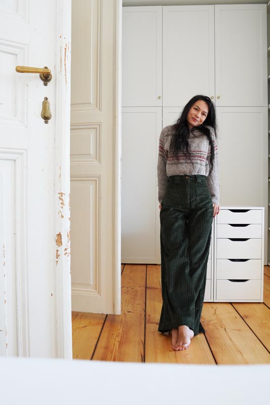 Jak ušít dámské manšestrovké kalhoty (střih - podrobný návod na šití)