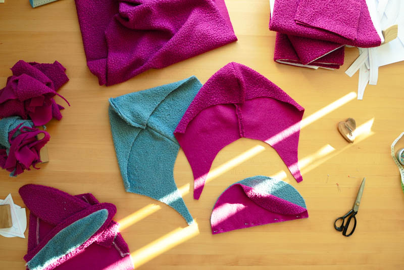 Střih a návod jak ušít chlupatou mikinu s kapucí - kapuce