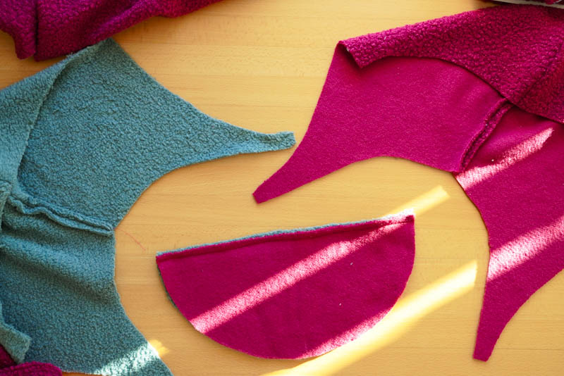 Střih a návod jak ušít chlupatou mikinu s kapucí - kapuce