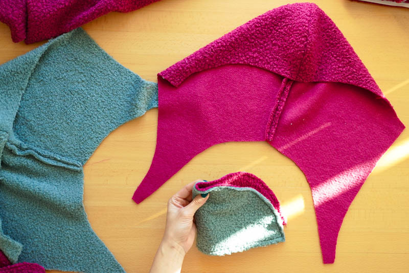 Střih a návod jak ušít chlupatou mikinu s kapucí - kapuce