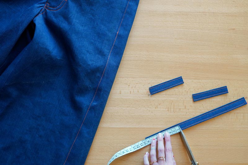 Jak ušít džíny - očka pro pásek