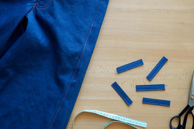 Jak ušít džíny - očka pro pásek