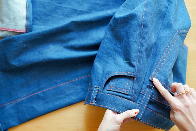 Jak ušít džíny - očka pro pásek