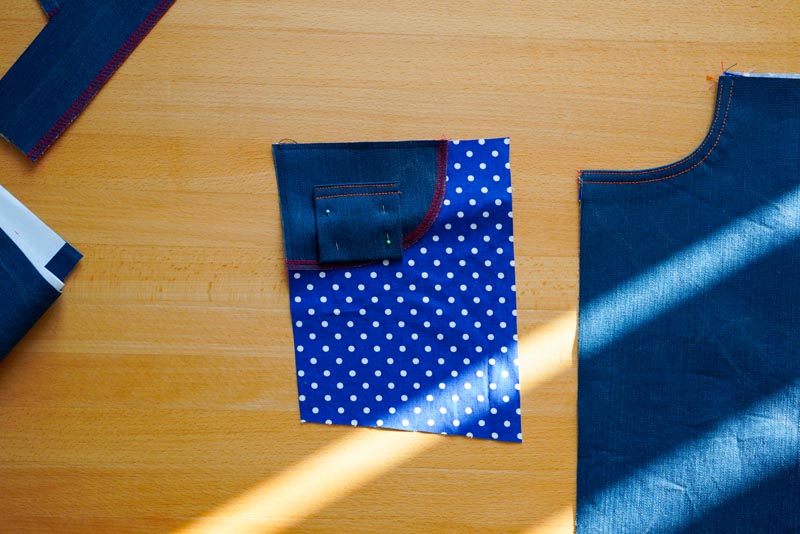Jak ušít džíny - krytí předních kapes a mini kapsička
