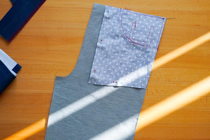 Jak ušít džíny - krytí předních kapes a mini kapsička