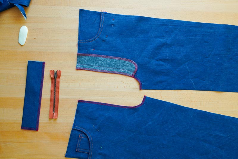 Jak ušít džíny - poklopec (rozparek zipu)