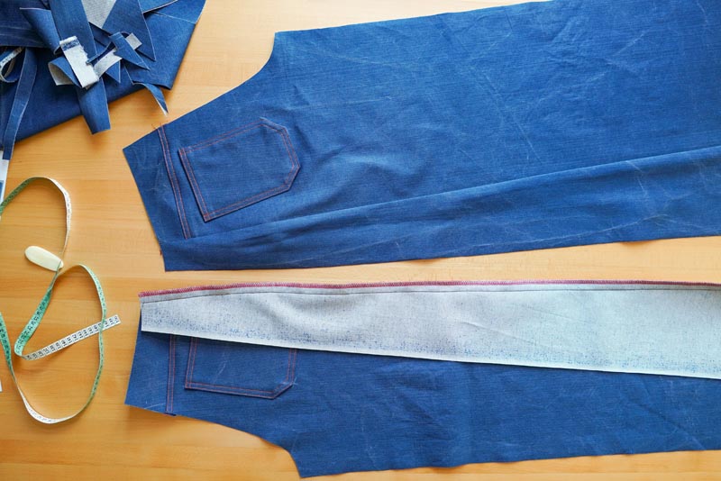 Jak ušít džíny - boční klíny v kalhotách