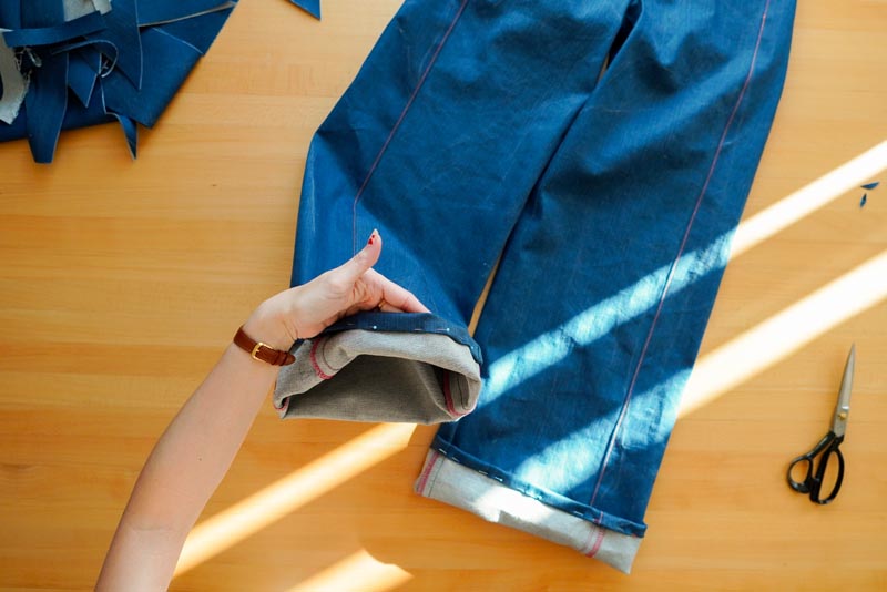 Jak ušít džíny - spodní lem nohavic u riflí