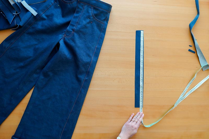Jak ušít džíny - očka pro pásek