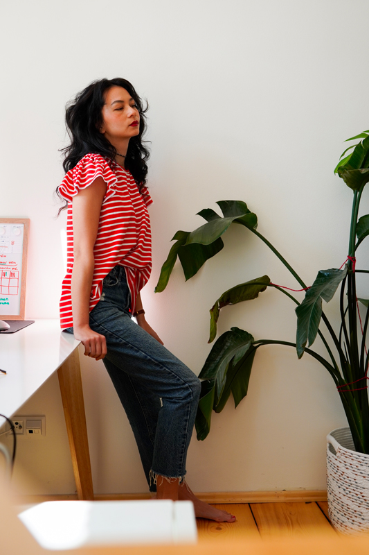 Střih a návod jak ušít dámskou halenku / tuniku s volánovými rukávy