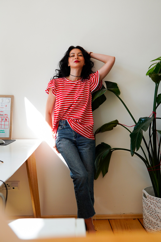 Střih a návod jak ušít dámskou halenku / tuniku s volánovými rukávy