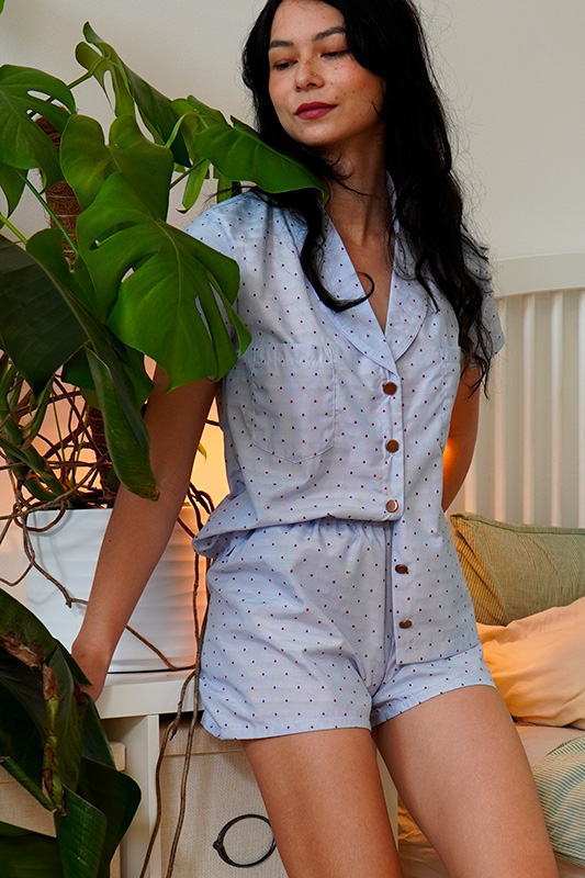 Střih a video návod jak ušít dámskou pyžamovou košili