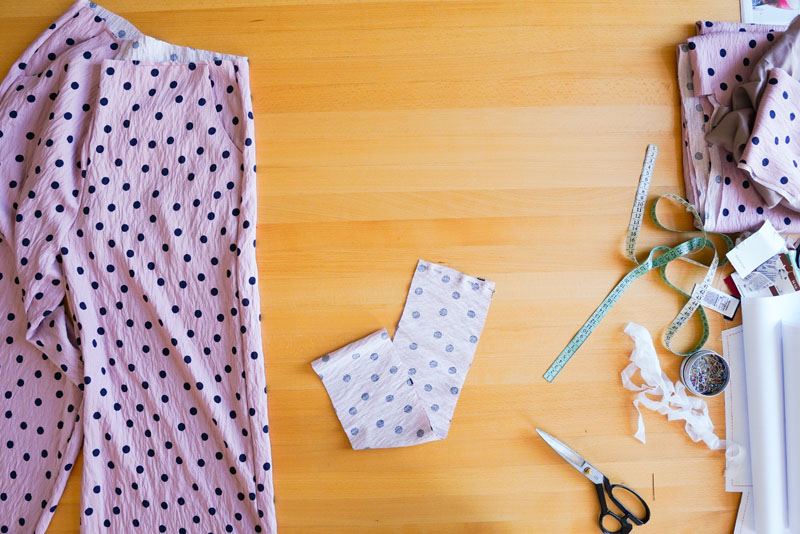 Střih a návod jak ušít dámské široké letní kalhoty UNWIND - Vypracování tunýlku v pase pro gumu