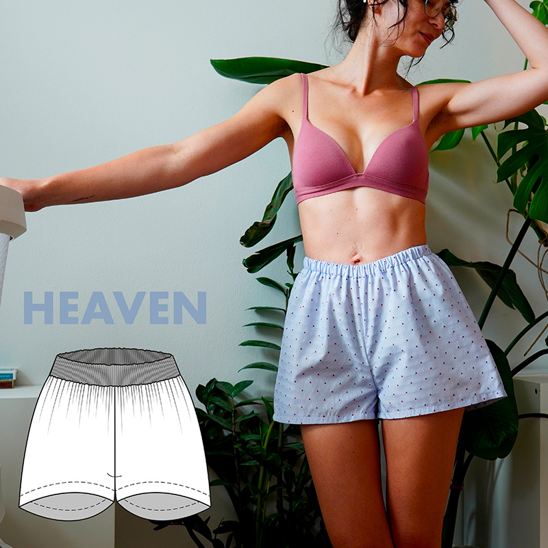 Střih zdarma - jednoduché dámské šortky + video návod na šití krok za krokem