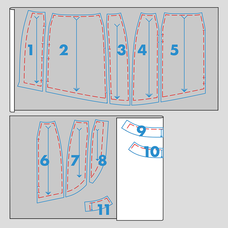Jak ušít dámskou zavinovací pouzdrovou sukni - střihová příprava