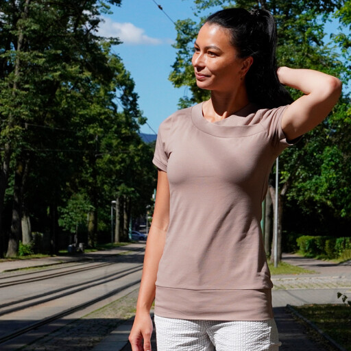 Střih - jednoduché dámské tričko s překřížením TENDER (velikosti 32–60)
