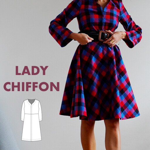 Střih - dámské (nejen) šifonové šaty LADY CHIFFON (velikosti 32–60)