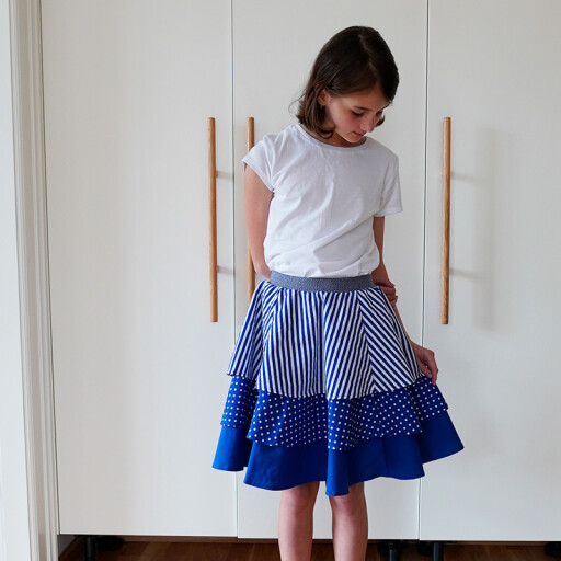 Střih - dětská vrstvená sukně FAIRYTALE (velikosti 80–164)
