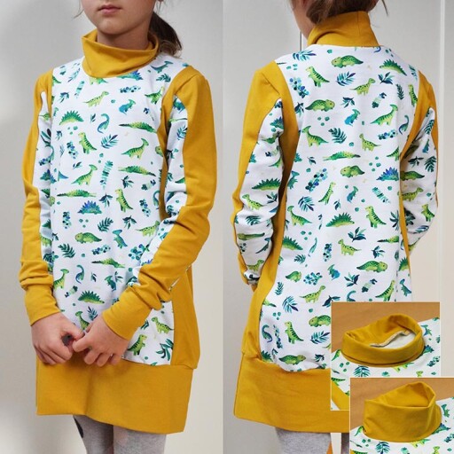 Střih - jednoduché dětské mikino šaty