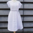 Střih na dámské lehké letní (rychlo)šaty z mušelínu s přinechanými rukávy (vhodné i na KOJENÍ) SUMMER VIBE (velikosti 32–60)