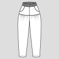 Střih - dětské moderní kalhoty s pasem do gumy ROGUE (velikosti 80–164)