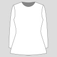 Střih na dámské tričko BASIC s dlouhým rukávem (velikosti 32 - 62)