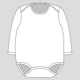 Střih - dětské body BEAR s obálkovým výstřihem / překříženými rameny, pro jednorázové plenky (velikosti 50 - 86)